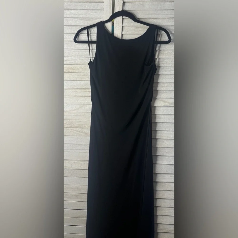 Lauren Ralph Lauren Black Maxi Dress Size M Elegant Formal Evening Classic Chic